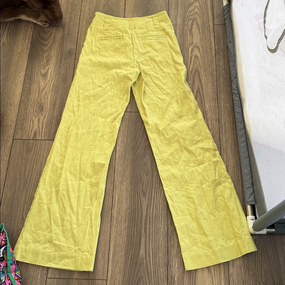 Anthropologie Maeve Chartreuse Trousers - Picture 3 of 7